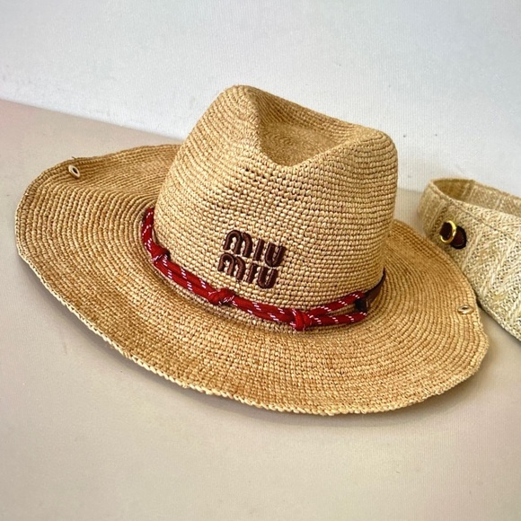 Miu Miu Accessories - Classic MiuMiu Sun Straw Hat